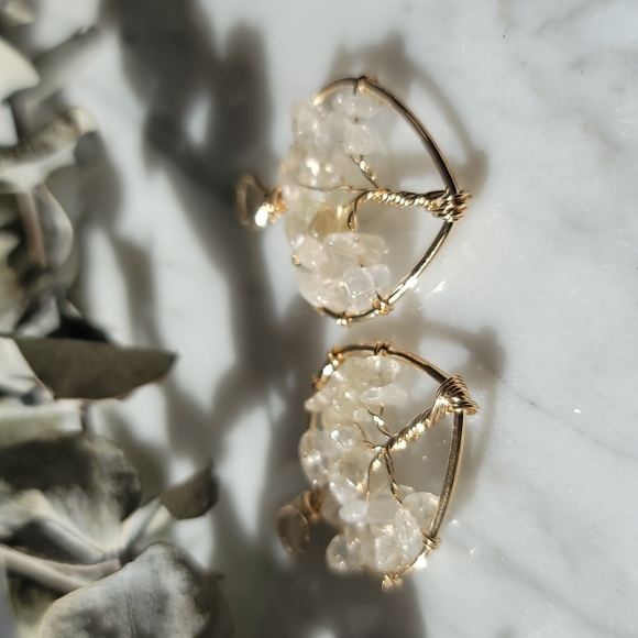 Citrine Gravel Stone Tree of Life Pendant - Picture 3 of 7